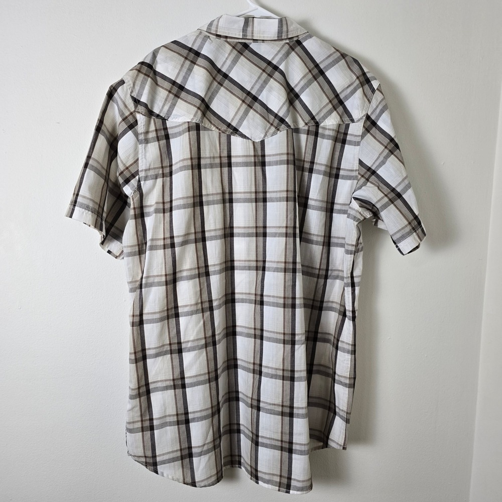 High Noon Shirt Western Pearl Snap Mens XL Brown Plaid Cowboy Rodeo Rancher - Picture 5 of 8